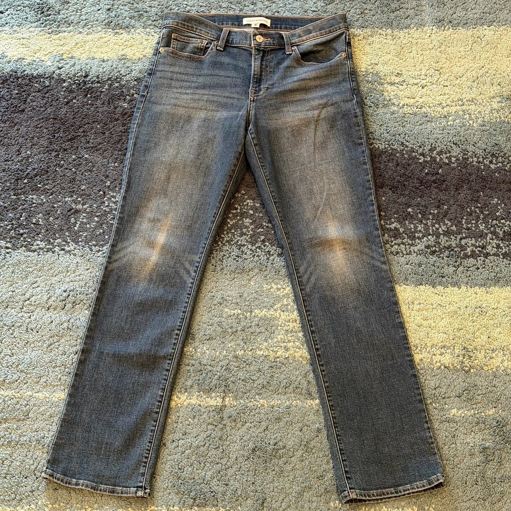 Lucky Brand Sweet Mid Rise Straight Denim Jeans Women's 10/30 R Stretch Whiskers